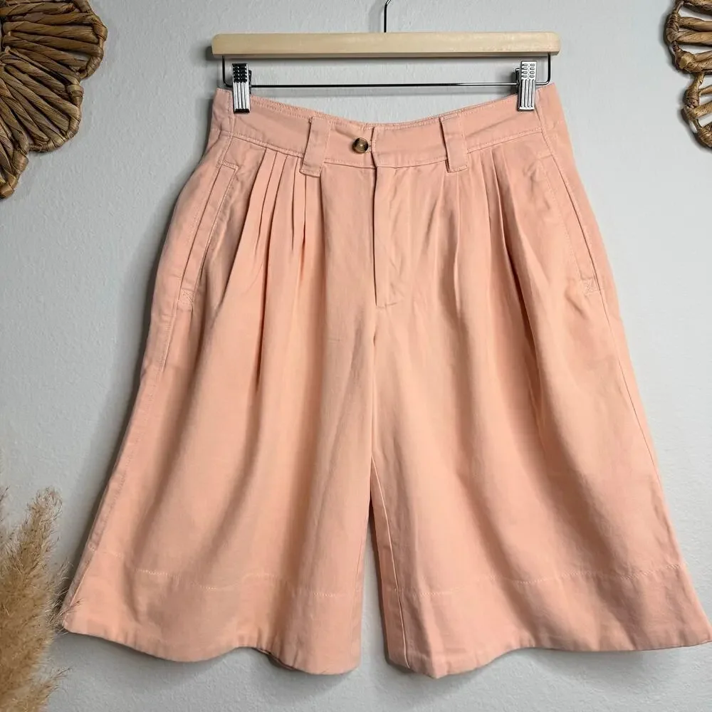 Free People shorts pleated a-line long shorts cotton 4